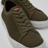 Herren CamperLab Lederfreie Schuhe | Gruner Herrensneaker Aus Textil