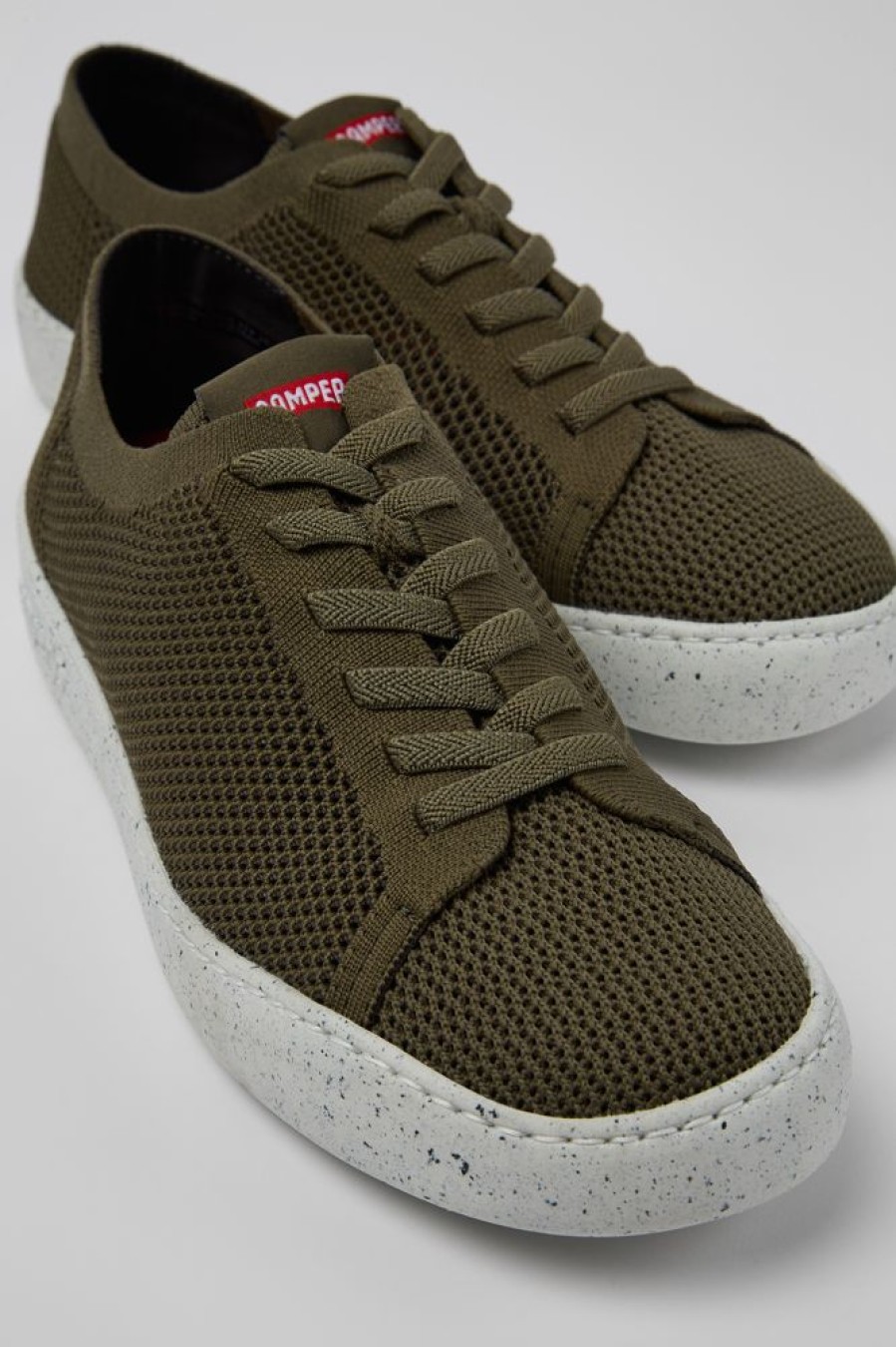 Herren CamperLab Lederfreie Schuhe | Gruner Herrensneaker Aus Textil