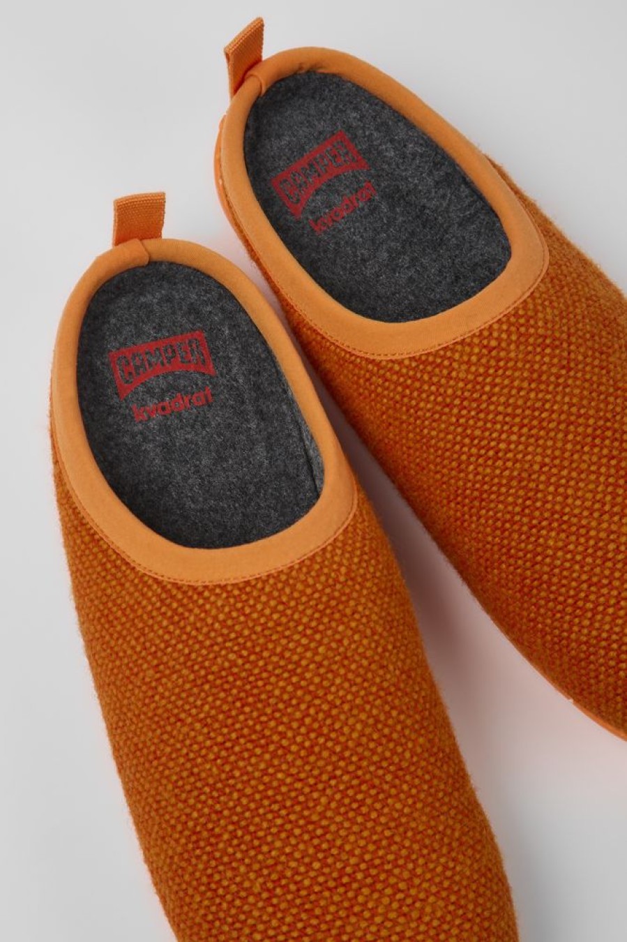 Damen CamperLab Slipper | Oranger Damenhausschuh Aus Wolle Und Viskose