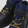 Kinder CamperLab Stiefel | Blaue Stiefelette Aus Leder Und Textil