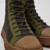 Herren CamperLab Lassige Schuhe | Grungraue Herrenstiefelette Aus Leder Und Textil