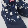 Kinder CamperLab Stiefel | Blau-Weise Kinderstiefelette Aus Textil