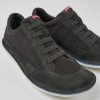 Herren CamperLab Lassige Schuhe | Grauer Herrenschuh Aus Textil Und Nubukleder