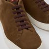 Herren CamperLab Lassige Schuhe | Brauner Herrensneaker Aus Nubukleder