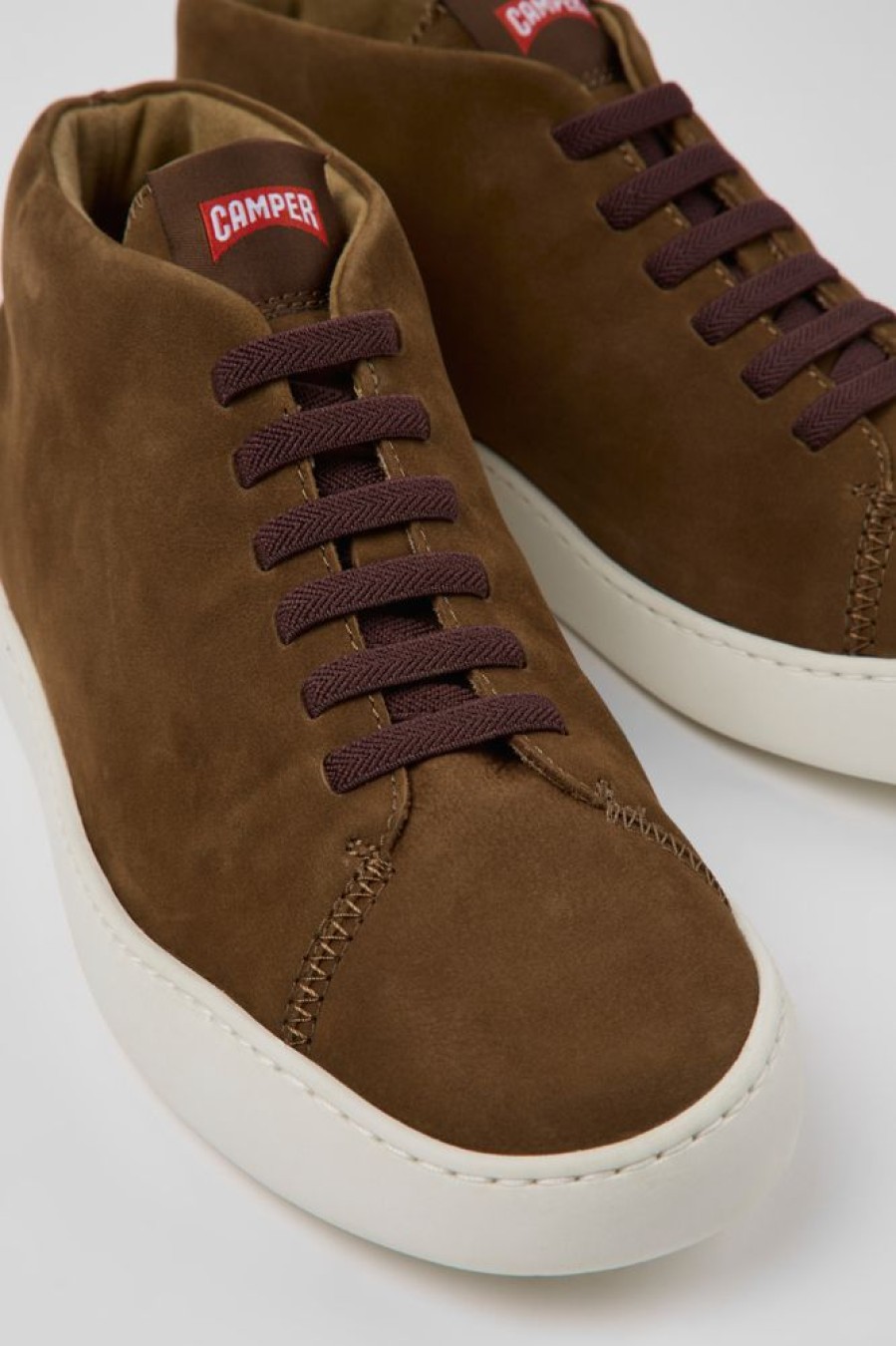 Herren CamperLab Lassige Schuhe | Brauner Herrensneaker Aus Nubukleder