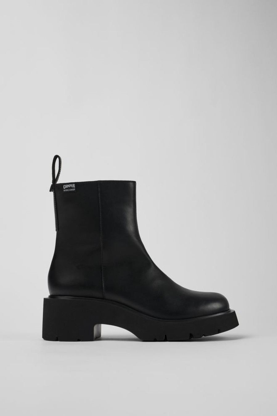 Damen CamperLab Stiefeletten | Schwarzer Damenstiefel Aus Leder