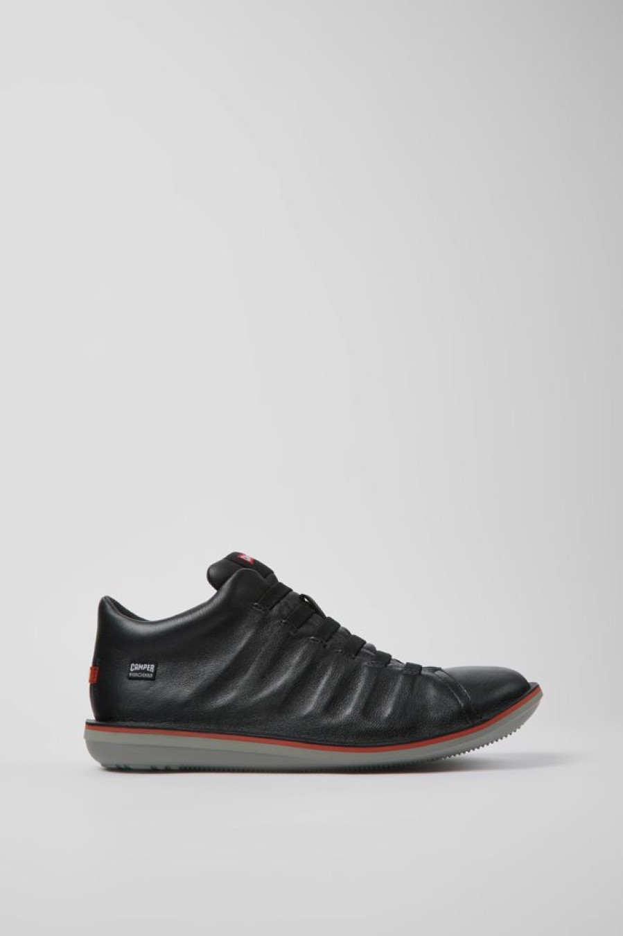 Herren CamperLab Lassige Schuhe | Schwarze Herrenstiefelette Aus Leder