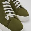 Herren CamperLab Lassige Schuhe | Gruner Herrensneaker Aus Textil