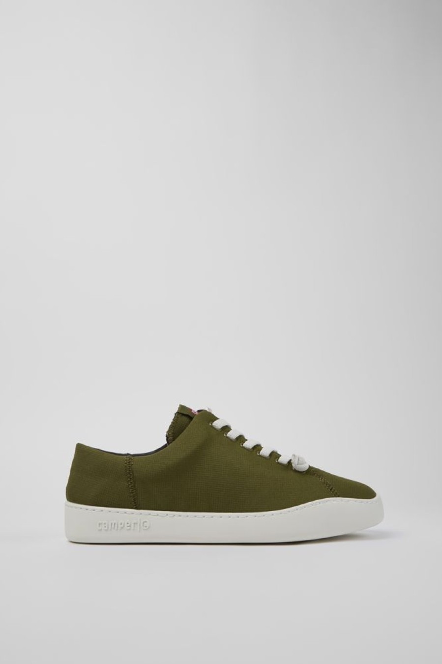 Herren CamperLab Lassige Schuhe | Gruner Herrensneaker Aus Textil