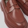 Herren CamperLab Elegante Schuhe | Rote Herrenmokassins Aus Leder