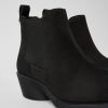 Damen CamperLab Stiefeletten | Schwarze Damenstiefelette Aus Nubukleder