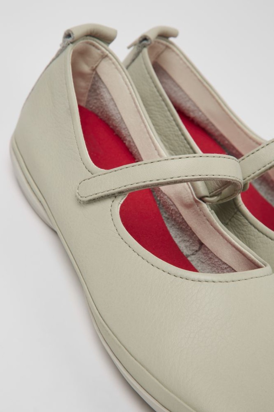 Damen CamperLab Sneaker | Graue Damenballerinas Aus Leder