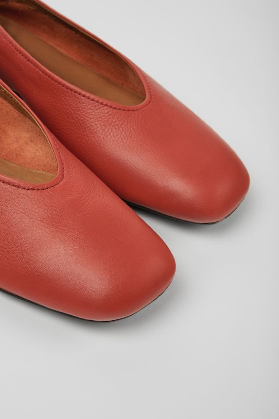 Damen CamperLab Sneaker | Rote Damenballerinas Aus Leder