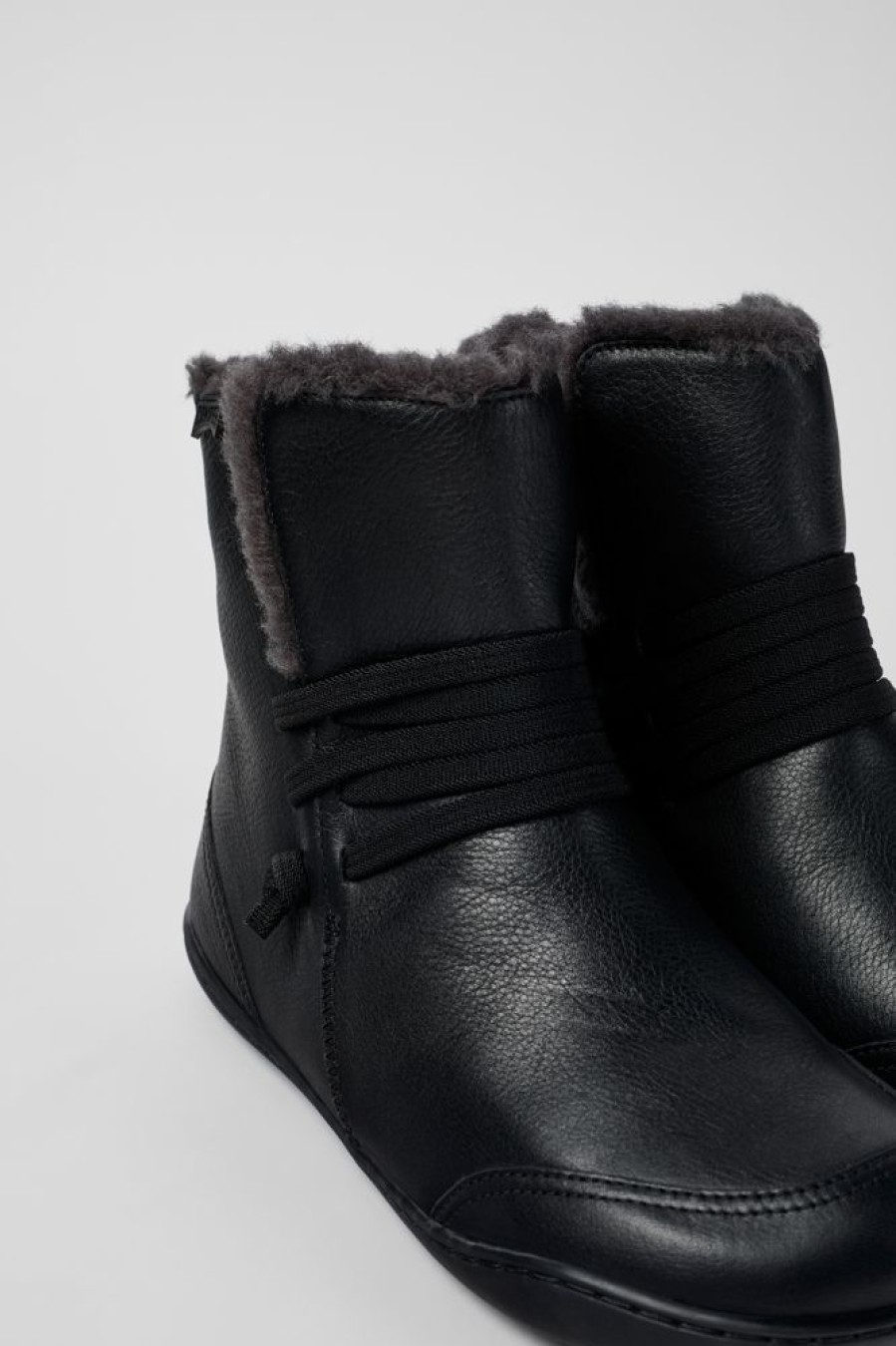 Damen CamperLab Stiefeletten | Schwarze Damenstiefelette Aus Leder