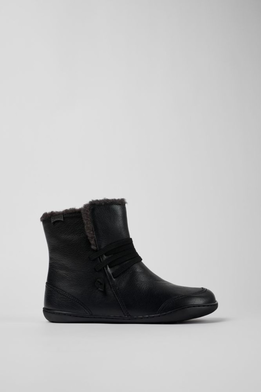 Damen CamperLab Stiefeletten | Schwarze Damenstiefelette Aus Leder