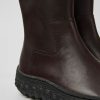 Damen CamperLab Stiefeletten | Dunkelbrauner Damenstiefel Aus Leder