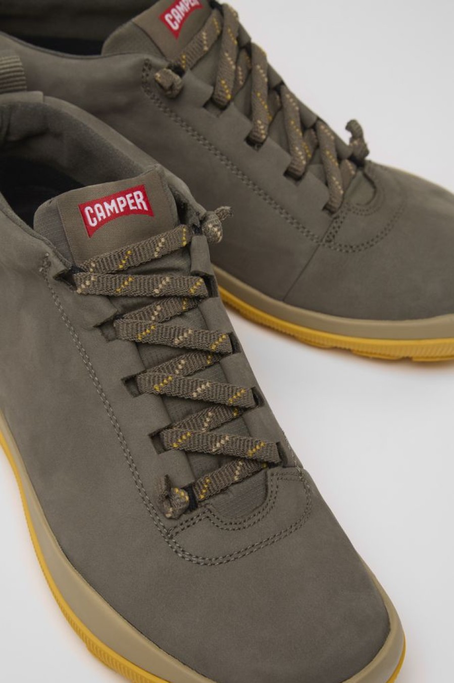 Damen CamperLab Stiefeletten | Graubrauner Damensneaker Aus Leder