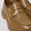 Herren CamperLab Elegante Schuhe | Braune Herrenmokassins Aus Leder