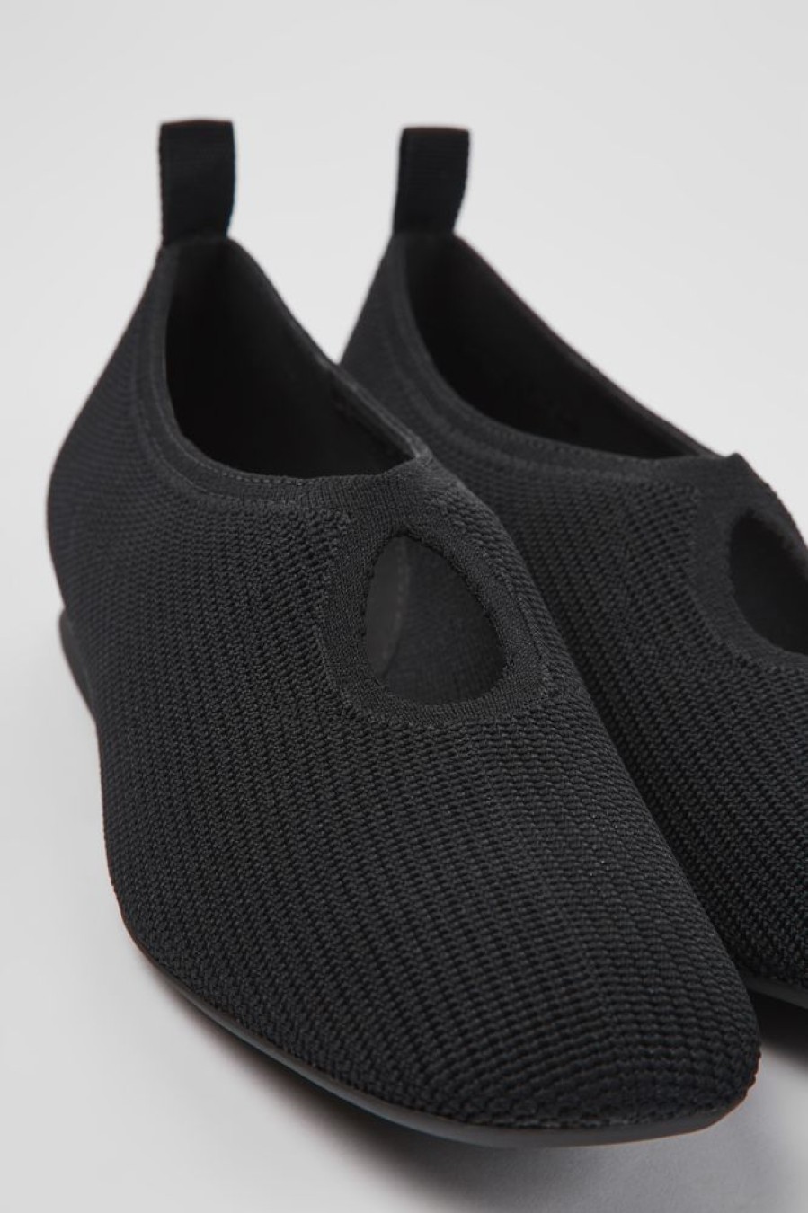 Damen CamperLab Sneaker | Schwarze Damenstrickballerinas Aus Einem Stuck