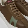 Herren CamperLab Lassige Schuhe | Brauner Herrensneaker Aus Leder Und Nubukleder