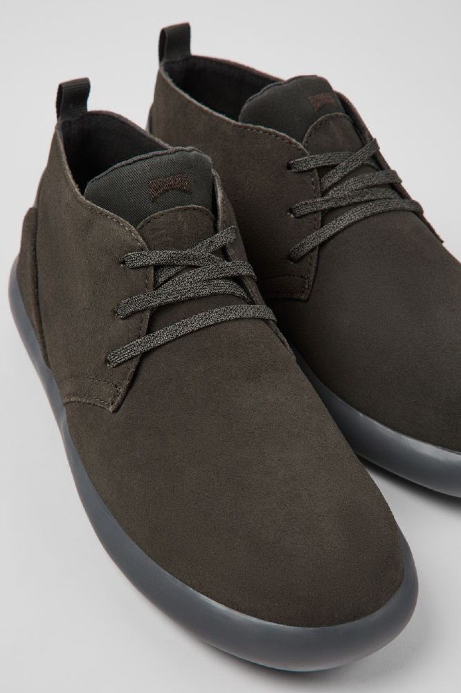 Herren CamperLab Stiefeletten | Grauer Herrensneaker Aus Nubukleder