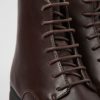 Damen CamperLab Stiefel | Brauner Damenschnurstiefel Aus Leder