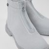 Damen CamperLab Stiefeletten | Graue Damenstiefel Aus Textil Mit Reisverschluss