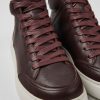 Damen CamperLab Stiefeletten | Weinroter Damensneaker Aus Leder