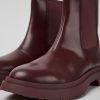 Damen CamperLab Stiefeletten | Weinrote Lederstiefel Fur Damen