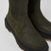 Damen CamperLab Stiefeletten | Grune Damenstiefelette Aus Nubukleder