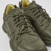 Herren CamperLab Sneaker | Gruner Herrensneaker Aus Textil Und Leder