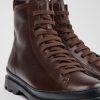 Damen CamperLab Stiefeletten | Weinroter Damenschnurstiefel