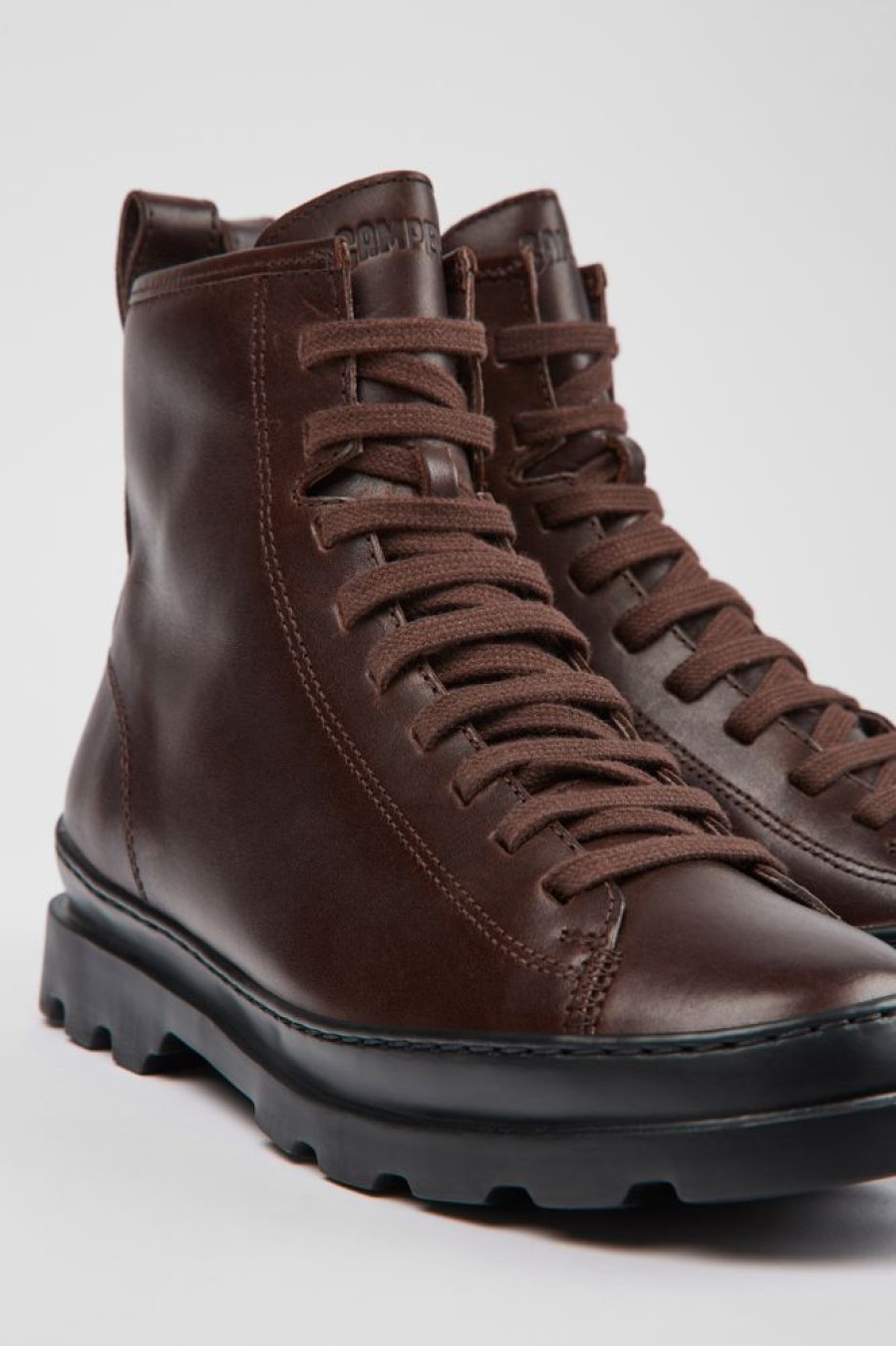 Damen CamperLab Stiefeletten | Weinroter Damenschnurstiefel