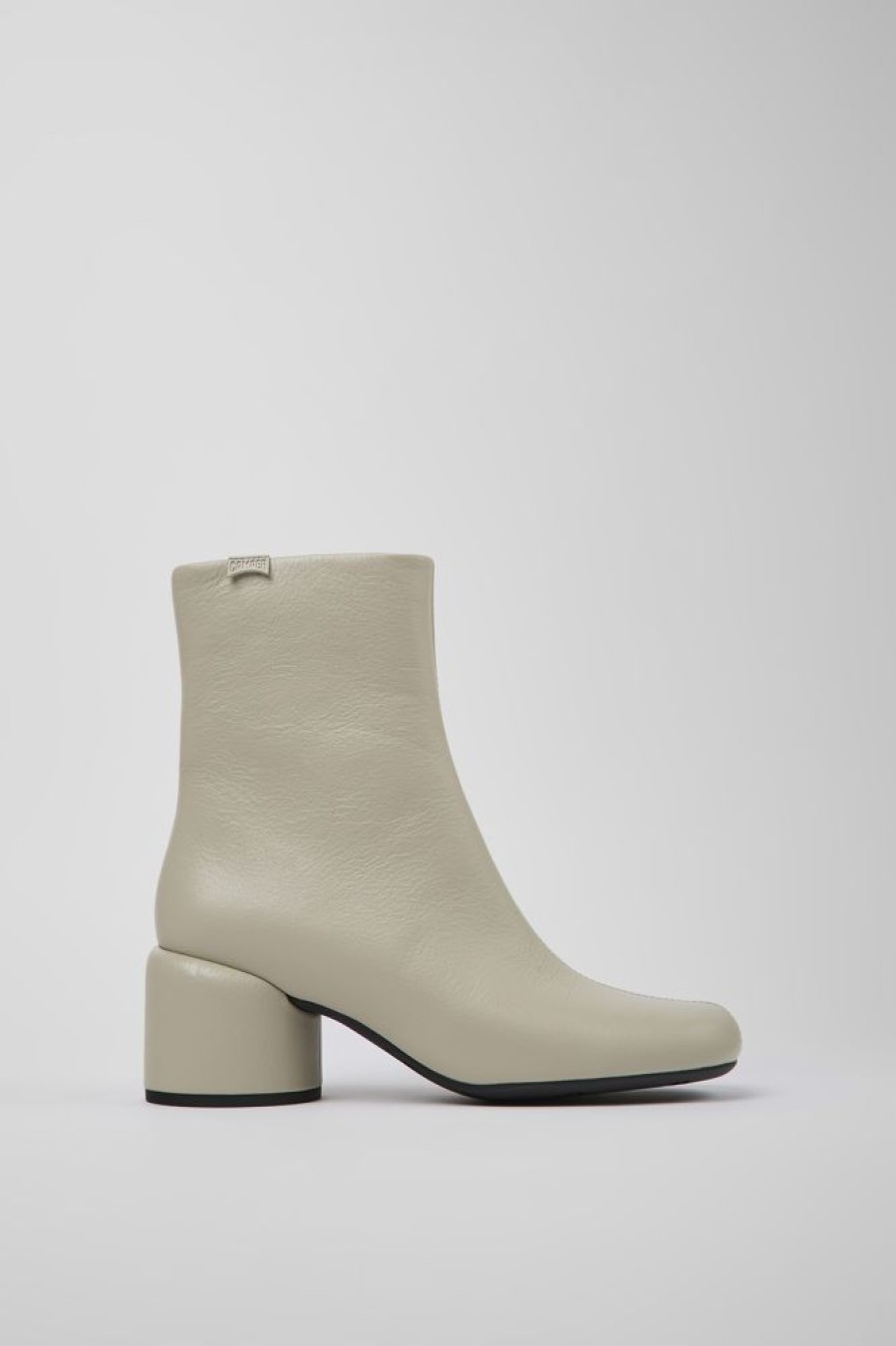 Damen CamperLab Stiefeletten | Grauer Damenstiefel Aus Leder