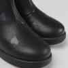 Kinder CamperLab Stiefel | Schwarze Kinderstiefelette Aus Leder