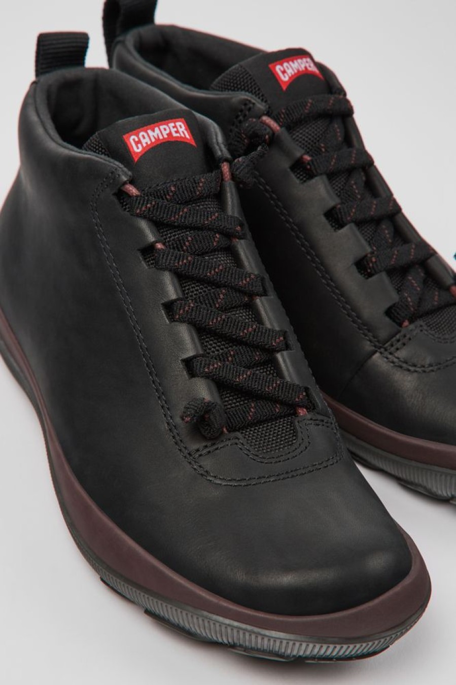 Damen CamperLab Stiefeletten | Schwarzer Damensneaker Aus Leder