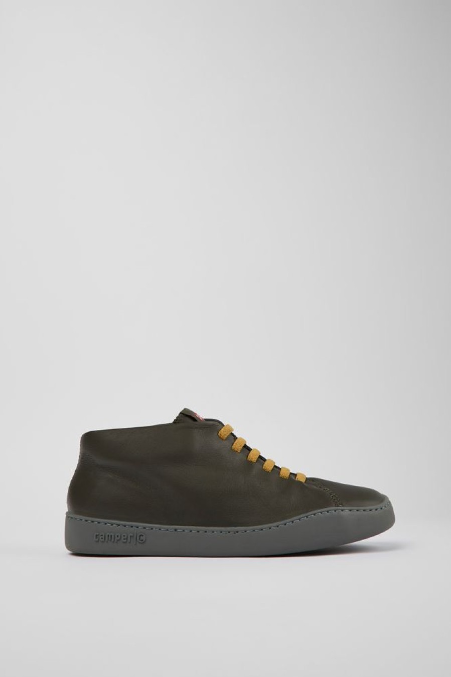 Herren CamperLab Lassige Schuhe | Gruner Herrensneaker Aus Leder