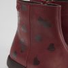 Kinder CamperLab Stiefel | Weinrote Kinderstiefelette Aus Leder