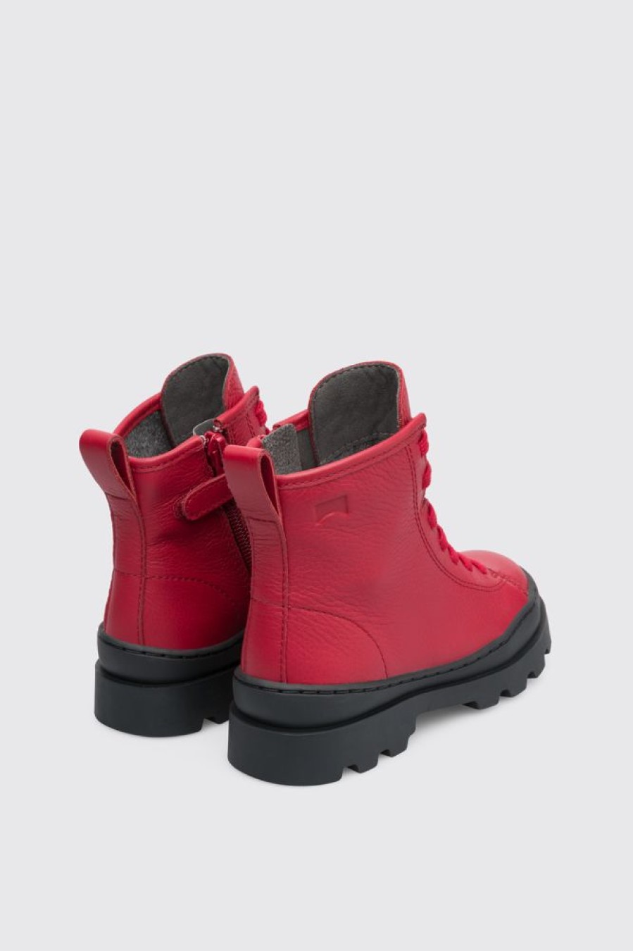 Kinder CamperLab Stiefel | Schnurstiefelette Fur Kinder In Rot