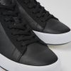 Herren CamperLab Sneaker | Schwarzer Herrensneaker Aus Leder Und Nubukleder