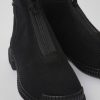 Damen CamperLab Stiefeletten | Schwarze Textil-Damenstiefel Mit Reisverschluss