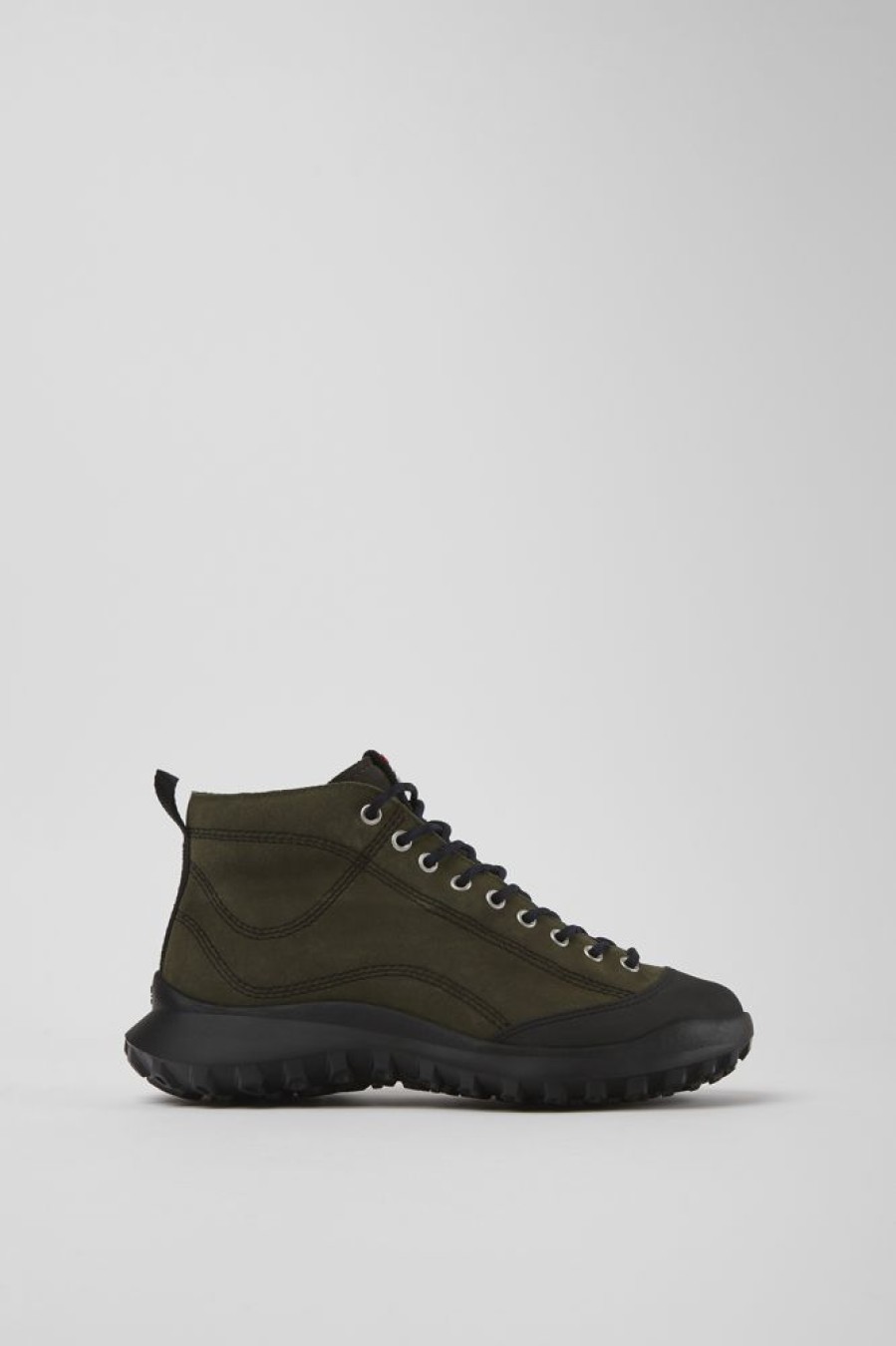 Damen CamperLab Stiefeletten | Gruner Damensneaker Aus Textil Und Nubukleder